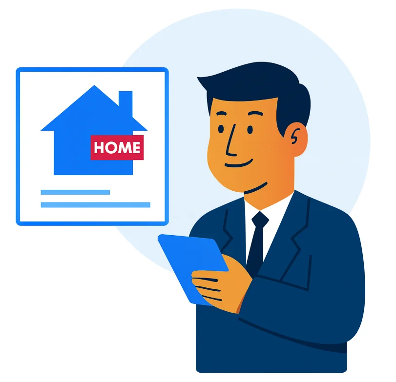 Agent immobilier analysant une annonce